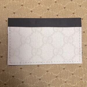 Upcycled White GG Card Holder/New